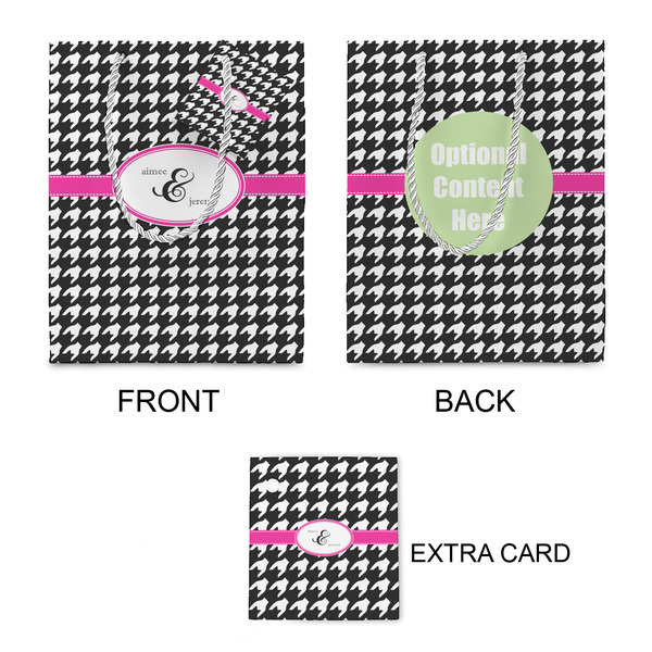 Houndstooth w/Pink Accent Small Gift Bag - Approval