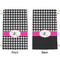 Houndstooth w/Pink Accent Small Laundry Bag - Front & Back View
