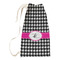 Houndstooth w/Pink Accent Small Laundry Bag - Front View