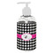 Houndstooth w/Pink Accent Small Liquid Dispenser (8 oz) - White