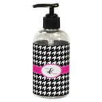 Houndstooth w/Pink Accent Plastic Soap / Lotion Dispenser (8 oz - Small - Black) (Personalized)