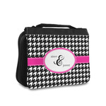 Houndstooth w/Pink Accent Toiletry Bag - Small (Personalized)