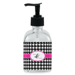 Houndstooth w/Pink Accent Glass Soap & Lotion Bottle - Single Bottle (Personalized)