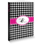 Houndstooth w/Pink Accent Softbound Notebook - 7.25" x 10" (Personalized)