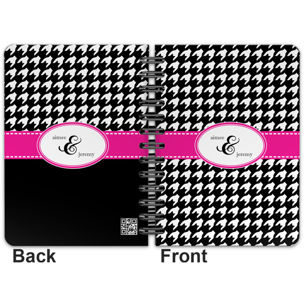 Houndstooth w/Pink Accent Spiral Journal 5 x 7 - Apvl