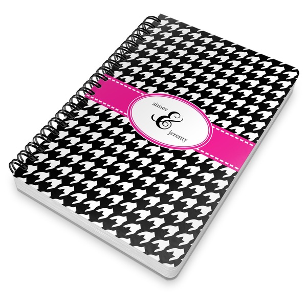Houndstooth w/Pink Accent Spiral Journal 7 x 10 - Main