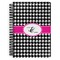 Houndstooth w/Pink Accent Spiral Journal Large - Front View