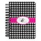 Houndstooth w/Pink Accent Spiral Journal Small - Front View