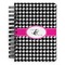 Houndstooth w/Pink Accent Spiral Notebook - 5x7 w/ Couple's Names