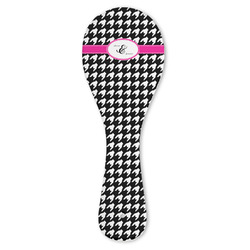 Houndstooth w/Pink Accent Ceramic Spoon Rest (Personalized)