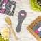 Houndstooth w/Pink Accent Spoon Rest Trivet - LIFESTYLE