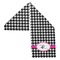 Houndstooth w/Pink Accent Sports Towel Folded - Both Sides Showing