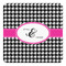 Houndstooth w/Pink Accent Square Decal