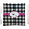 Houndstooth w/Pink Accent Square Dinner Plate