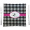 Houndstooth w/Pink Accent 9.5" Glass Square Lunch / Dinner Plate- Single or Set of 4 (Personalized)
