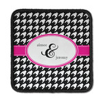 Houndstooth w/Pink Accent Iron On Square Patch w/ Couple's Names