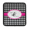 Houndstooth w/Pink Accent Square Patch