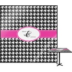 Houndstooth w/Pink Accent Square Table Top - 24" (Personalized)