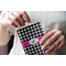 Houndstooth w/Pink Accent Stainless Steel Flask - LIFESTYLE 1