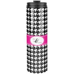 Houndstooth w/Pink Accent Stainless Steel Skinny Tumbler - 20 oz (Personalized)
