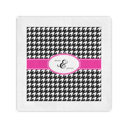 Houndstooth w/Pink Accent Cocktail Napkins (Personalized)