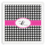 Houndstooth w/Pink Accent Paper Dinner Napkins (Personalized)