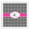 Houndstooth w/Pink Accent Paper Dinner Napkin - Front View