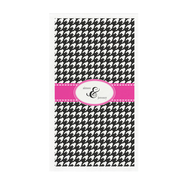 Custom Houndstooth w/Pink Accent Guest Towels - Full Color - Standard (Personalized)
