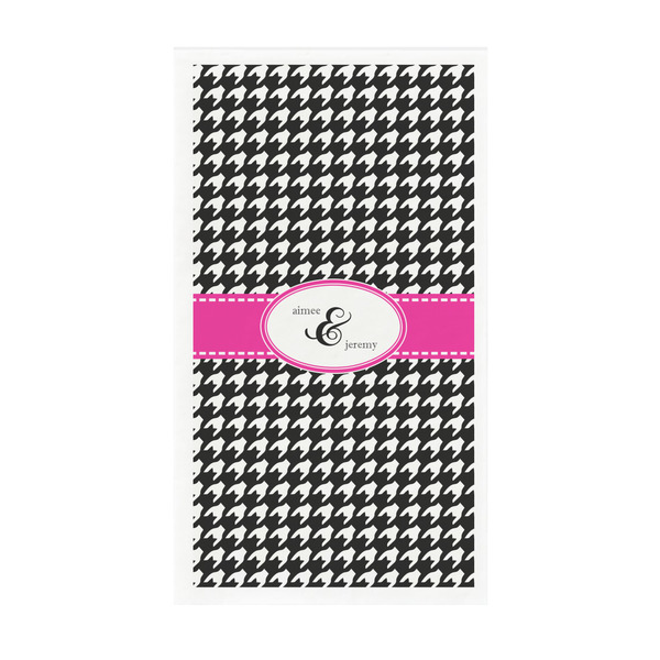 Custom Houndstooth w/Pink Accent Guest Paper Towels - Full Color - Standard (Personalized)