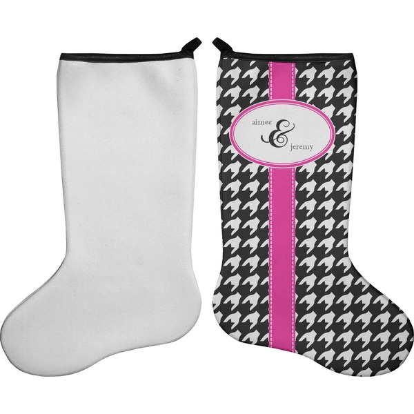 Houndstooth w/Pink Accent Stocking - Single-Sided - Approval