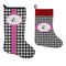 Houndstooth w/Pink Accent Stockings - Side by Side compare