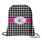 Houndstooth w/Pink Accent Drawstring Backpack