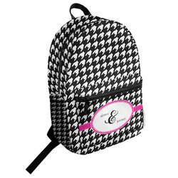 Houndstooth w/Pink Accent Student Backpack (Personalized)