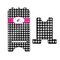 Houndstooth w/Pink Accent Stylized Phone Stand - Front & Back - Large