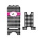 Houndstooth w/Pink Accent Stylized Phone Stand - Front & Back - Small