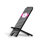 Houndstooth w/Pink Accent Stylized Cell Phone Stand - Large (Personalized)