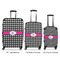 Houndstooth w/Pink Accent Suitcase Set 1 - APPROVAL