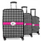 Houndstooth w/Pink Accent Suitcase Set 1 - MAIN