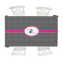 Houndstooth w/Pink Accent Tablecloth - 58"x102" (Personalized)