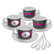 Houndstooth w/Pink Accent Tea Cup - Set of 4