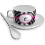 Houndstooth w/Pink Accent Tea Cup - Single (Personalized)