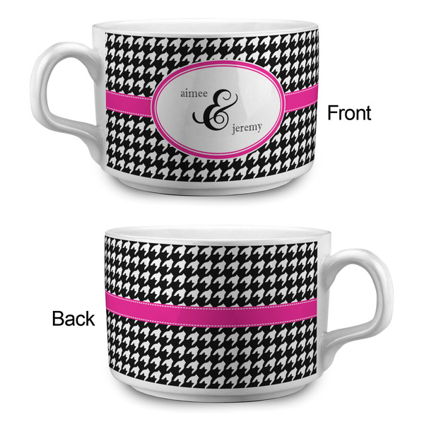 Houndstooth w/Pink Accent Tea Cup - Single Apvl