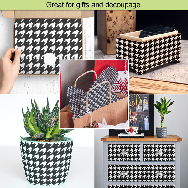 Houndstooth w/Pink Accent Tissue Paper - In Use Collage