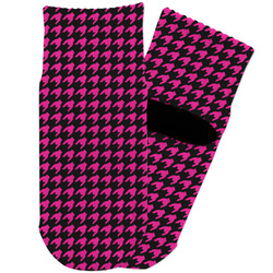 Houndstooth w/Pink Accent Toddler Ankle Socks (Personalized)