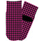 Houndstooth w/Pink Accent Toddler Ankle Socks - Single Pair - Front and Back