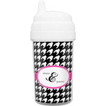 Houndstooth w/Pink Accent Toddler Sippy Cup (Personalized)