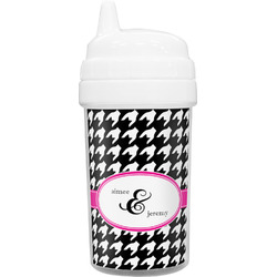 Houndstooth w/Pink Accent Toddler Sippy Cup (Personalized)