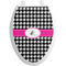 Houndstooth w/Pink Accent Toilet Seat Decal