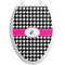 Houndstooth w/Pink Accent Toilet Seat Decal - Elongated (Personalized)