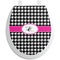 Houndstooth w/Pink Accent Toilet Seat Decal (Personalized)